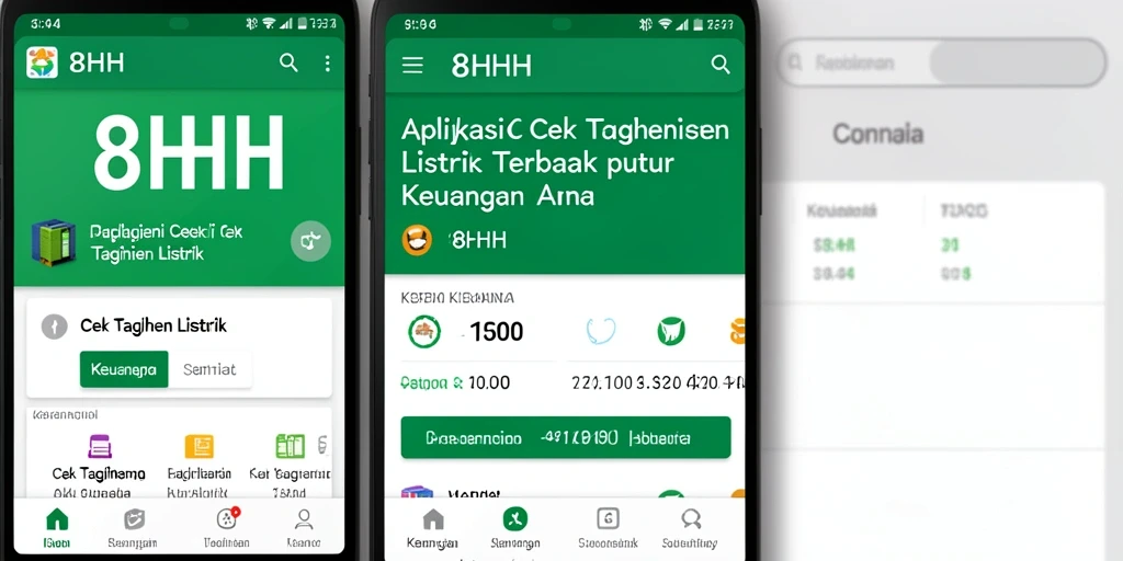 Tampilan antarmuka aplikasi 8HHH untuk cek tagihan listrik.