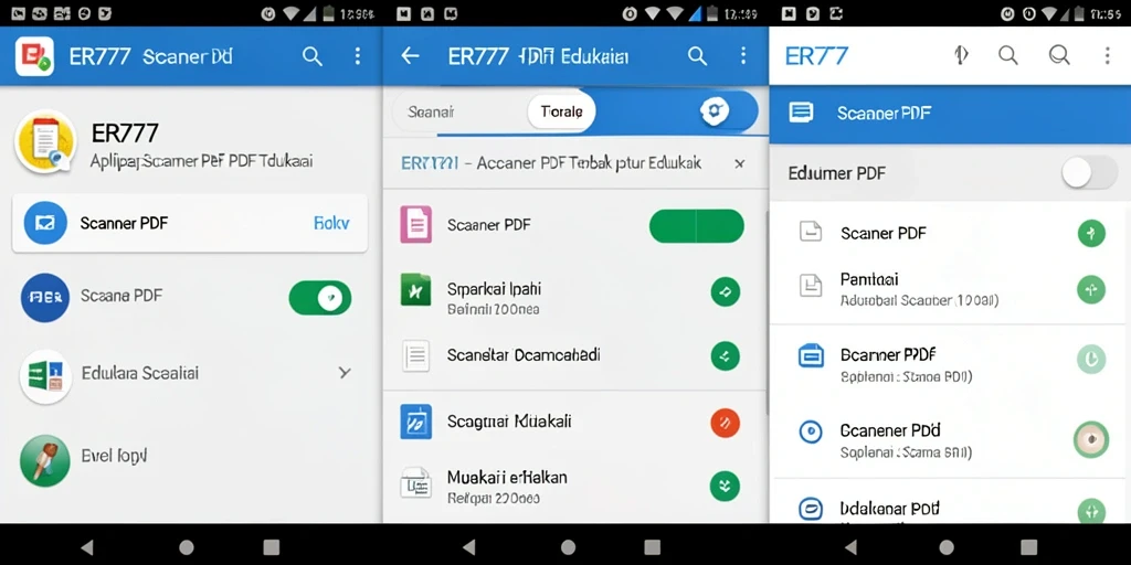 Tampilan antarmuka ER777 saat memindai dokumen PDF.