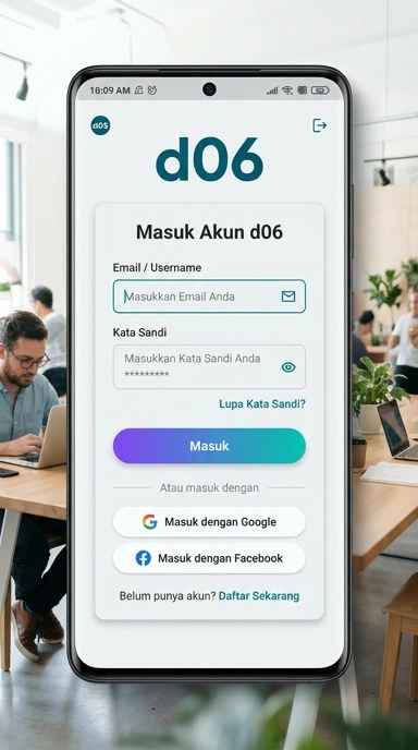 Tampilan halaman login d06